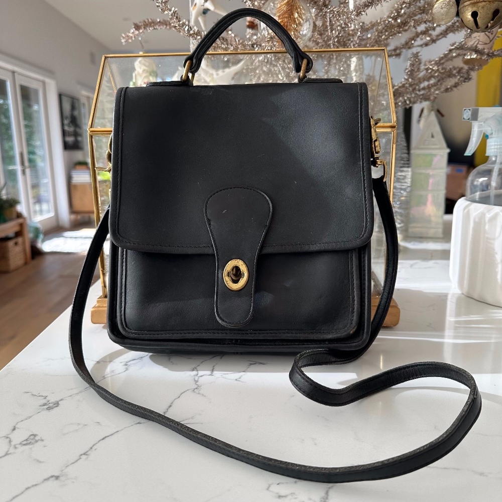 80's VINTAGE "COACH" Station Crossbody Top Handle RARE Classic Preppy Bag